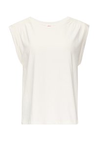 s.Oliver MET GESMOKTE DETAILS - T-shirt basic - ecru