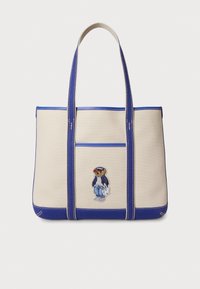 POLO BEAR CANVAS SMALL SHOPPER TOTE - Handtas - ecru/ indigo sky