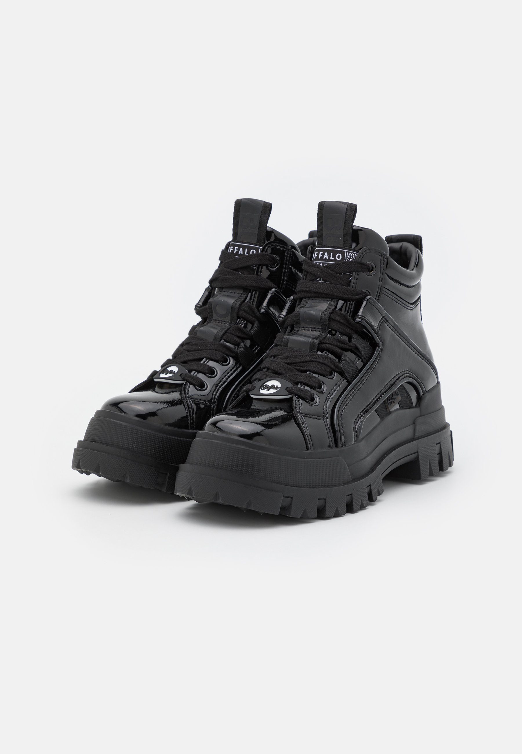 Chaussures Compensées Buffalo Style Vegan - Talon 5 Cm, Semelle Mémoire De Forme, Lace-up Rétro - 9