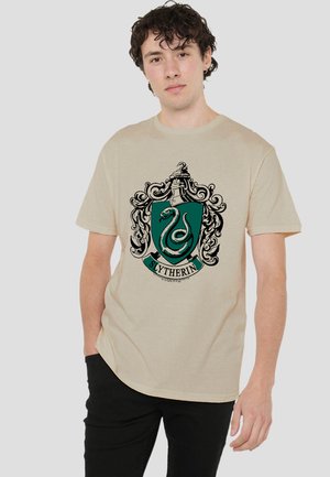 Cotton Soul, HARRY POTTER SLYTHERINE CREST - Print T-shirt - sand