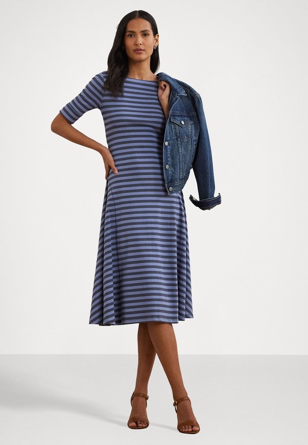 STRIPED STRETCH COTTON MIDI DRESS - Jersey dress2