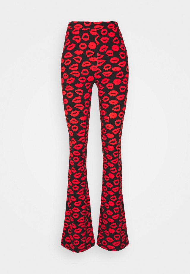 LIPS PEACHED FLARE  - Legging - black/red