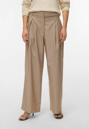 Vero Moda VMBELLIS HOHE TAILLE  - Pantalon classique - mocha meringue melange