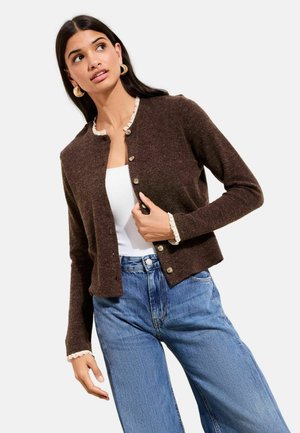 REGULAR FIT -  BRUSHED COSY   - Kardigán - brown