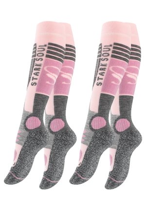 2 PAAR - Chaussettes hautes - rosa grau