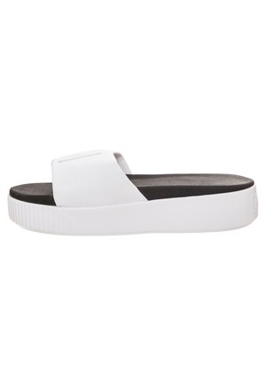 Puma PLATFORM SLIDE  - Sandales de bain - puma white/puma black