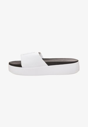Puma PLATFORM SLIDE - Sandales de bain - puma white/puma black