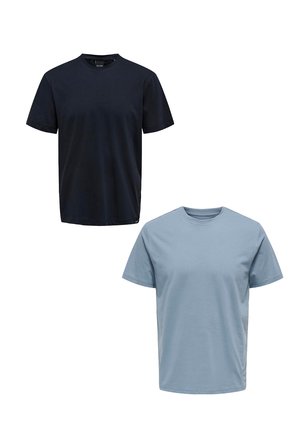 2ER-PACK RUNDHALS KURZARM - T-Shirt basic - dunkelblau hellblau