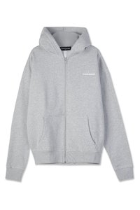 CLARITA OVERSIZED  - Zip-up sweatshirt - heather grey/white