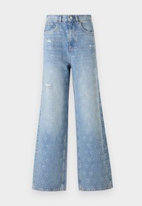 ONLHOPE WIDE LEG HEART  - Wide leg - light blue denim