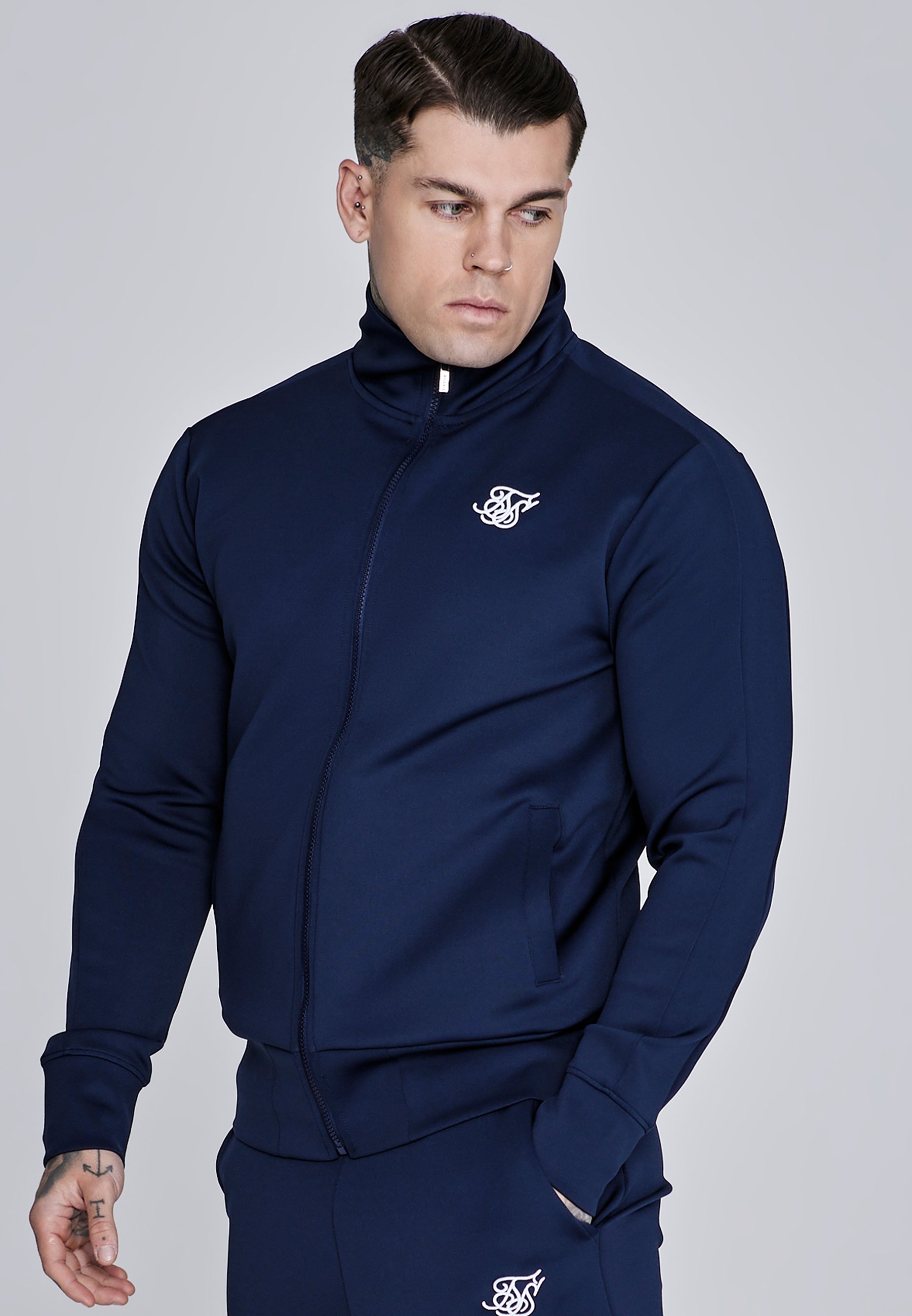SIKSILK ESSENTIAL POLY TRACK TOP - Sudadera con cremallera - navy