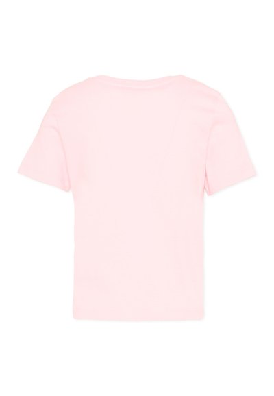 Light pink short-sleeve t-shirt shown from the back with a simple round neckline and no visible patterns or logos.