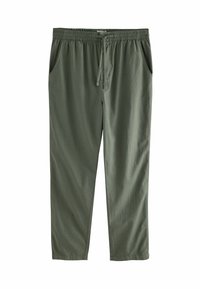 Olivengrønne, letvægtsbukser med elastisk talje og snoretræk, to sidelommer og en tapered ben-design. Glat tekstur, casual pasform.