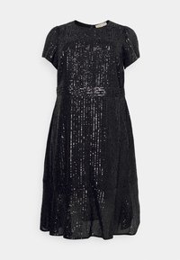 MICHAEL Michael Kors SEQUIN STRIPE MIDI DRESS - Robe de soirée - black