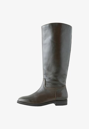 Next, STANDARD WIDE FIT - FOREVER COMFORT KNEE HIGH FLAT RIDER - Botas - new chocolate brown leather
