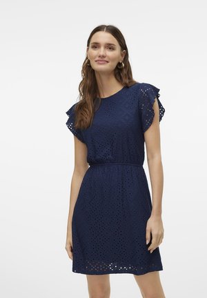 Vero Moda VMTASSA FRILL SHORT DRESS  - Jersey dress - navy