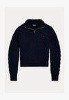 CABLE-KNIT COTTON QUARTER-ZIP SWEATER - Strickpullover - hunter navy
