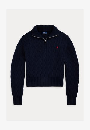 Polo Ralph Lauren CABLE-KNIT COTTON QUARTER-ZIP SWEATER - Strickpullover - hunter navy