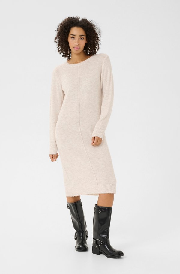 KAIRIS - Strickkleid - oatmeal melange