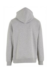 Harmaa huppari, jossa on kengurupussi, säädettävä nyörikaulus sekä ribatut hihansuut ja helma. Valmistettu pehmeästä puuvillasekoitteesta.