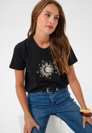 Kaffe, KAJOANNA - Tričko s potlačou - black w feather grey