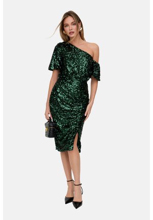 NOLA ASYMMETRIC OFF SHOULDER SEQUINS MIDI - Cocktailkleid/festliches Kleid - green