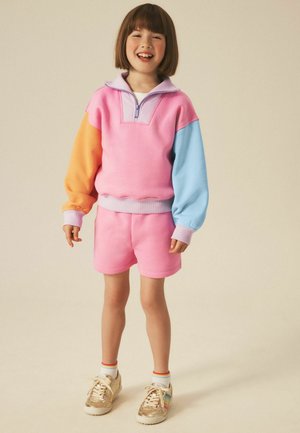 Little Bird, REGULAR FIT - 1/4 ZIP SWEAT TOP AND SHORT 2 PIECE SET - Træningsbukser - rainbow colourblock