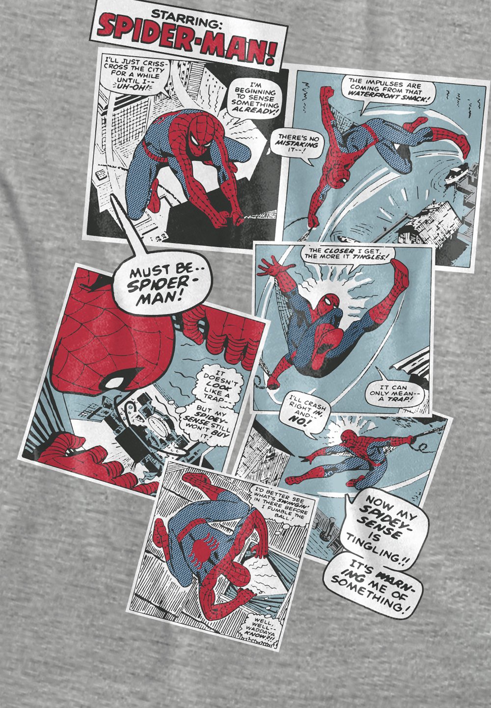 Marvel SPIDERMAN PANEL COLLAGE - Print T-shirt - mottled grey