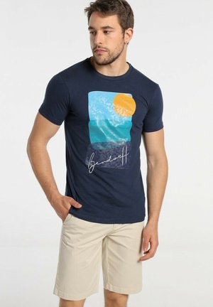 GRAPH ABSTRACT KOMPFORT - Print T-shirt - blau
