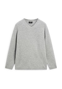 Massimo Dutti OVERSIZE CASHMERE V-NECK - Strickpullover - grey