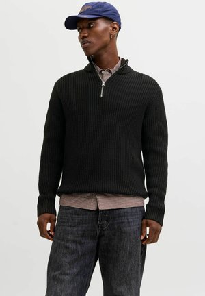 JORBLEECKER HALF ZIP - Strickpullover - black