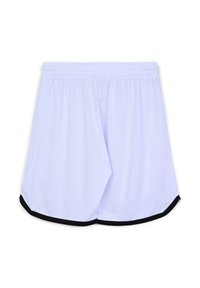 Pantaloni sportivi bianchi in rete con vita elasticizzata, con accenti neri all'orlo. Tessuto leggero e traspirante per il massimo comfort.