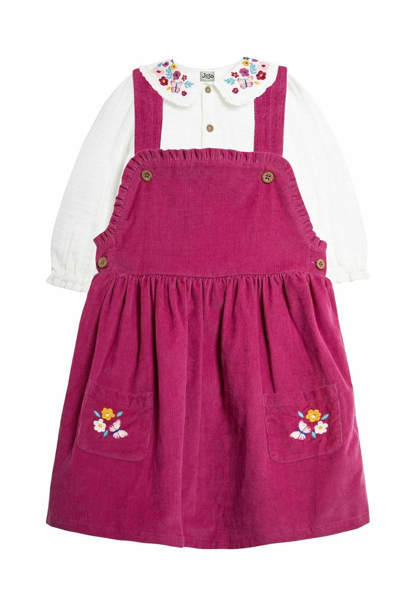 JoJo Maman Bébé FLORAL EMBROIDERED  SET - REGULAR FIT - Nappali ruha - berry pink
