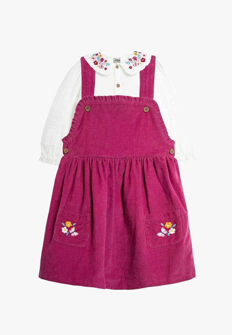 JoJo Maman Bébé FLORAL EMBROIDERED SET - REGULAR FIT - Nappali ruha - berry pink