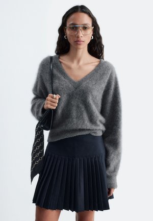 & OTHER STORIES, & OTHER STORIES PLEATED MINI SKIRT - Jupe plissée - dark blue