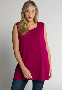 Ulla Popken LONG  CARREE-AUSSCHNITT ÄRMELLOS - Top - magnolienrot