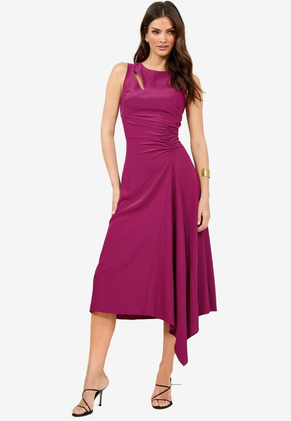 PETITE FIT - SLEEVELESS RUCHED FRONT ASYMMETRICAL - Freizeitkleid