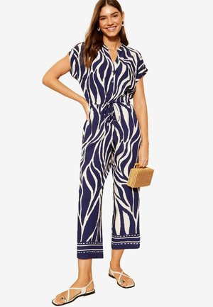 WITH TIE BELT - REGULAR FIT - Mono - navy