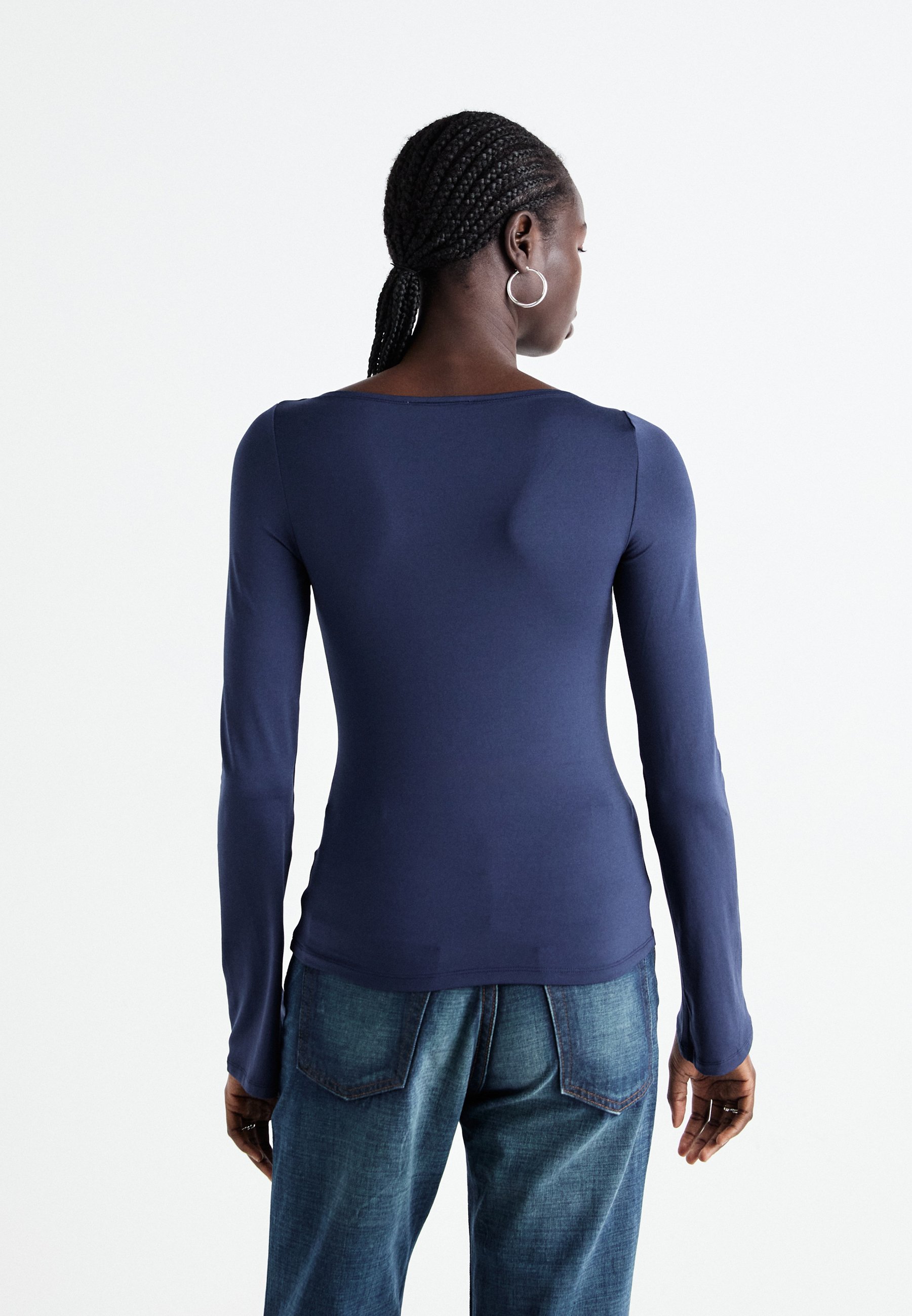 売れ筋商品|||ウィークデイ Tシャツ レディース トップス ANNIE BOATNECK LONG SLEEVE - Long sleeved top - black WEEKDAY Annie Boatneck Long Sleeve Top in Black | endource