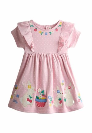 REGULAR FIT - BUNNY APPLIQUÉ RUFFLE SHOULDER - Džersio suknelė - rose pink
