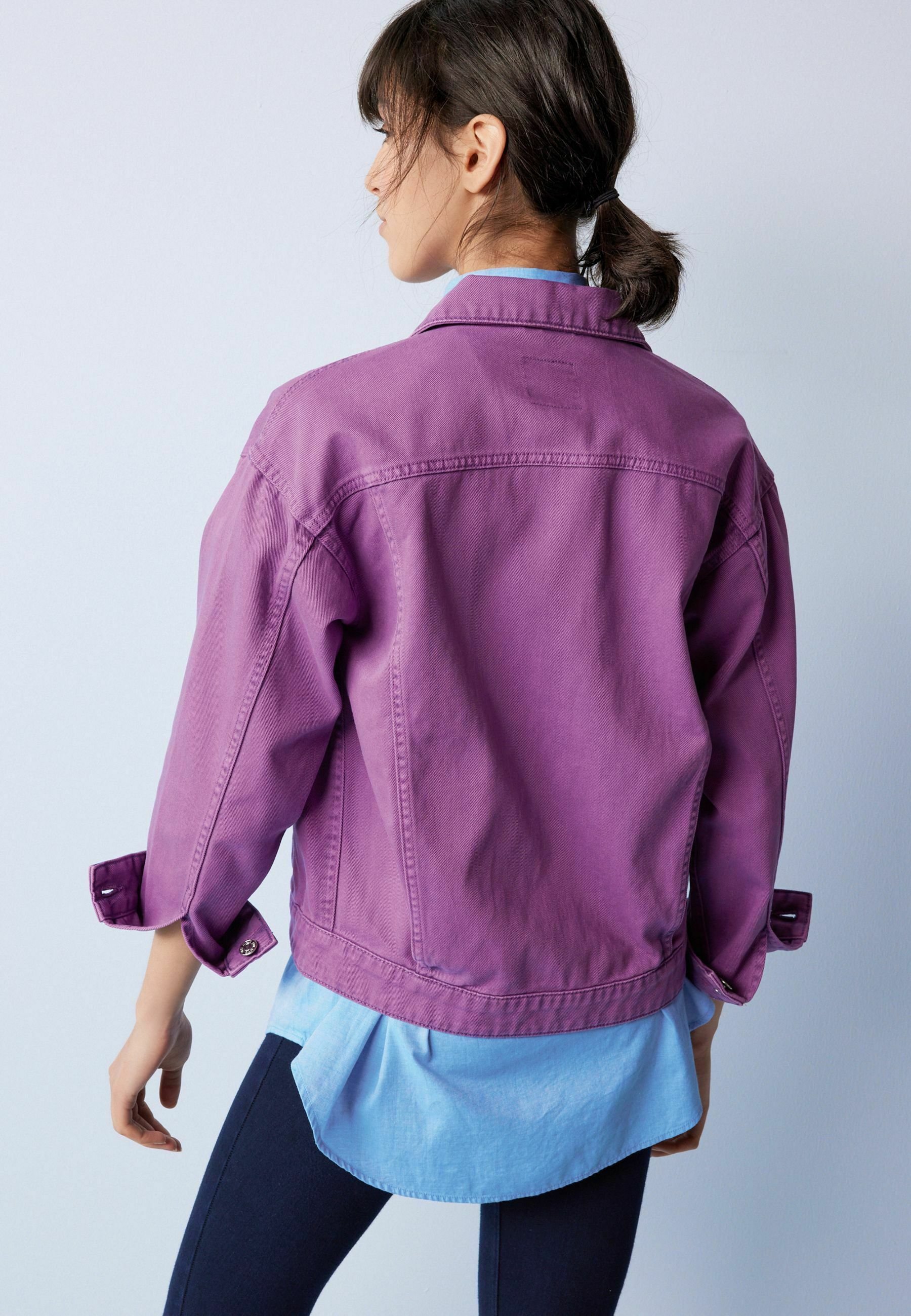 Next OVERSIZED - Denim jacket - purple 