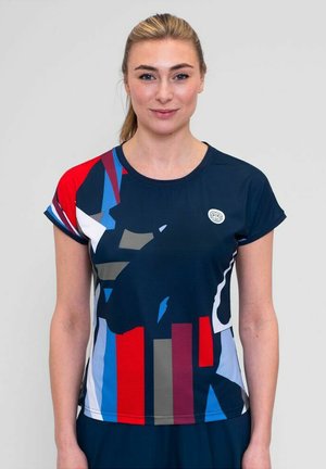 NEW YORK 2024 CAPSLEEVE - Sport T-shirt - dunkelblau rot blau