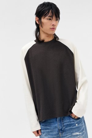 CONTRAST LONG SLEEVE TEE - Top s dlhým rukávom - charcoal