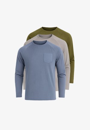 PACK OF 3 - Top s dlouhým rukávem - blue grey olive