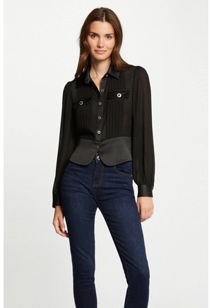 LONG-SLEEVED WITH PLEATS - Chemisier - black