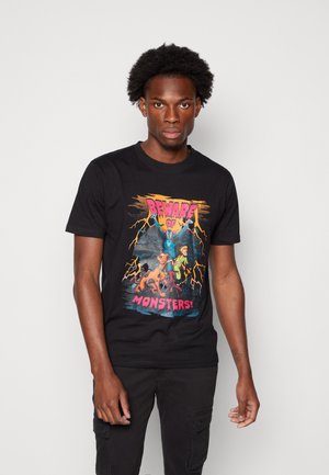 SCOOBY DOO TEE BEWARE OF THE MONSTERS UNISEX - Triko s potiskem - black