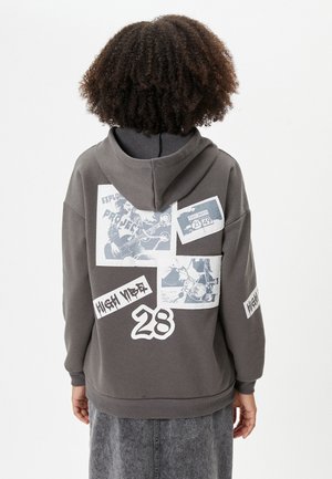 BACK AND FRONT APPLIQUE DETAIL SOFT INTERIOR - Hoodie - anthracite