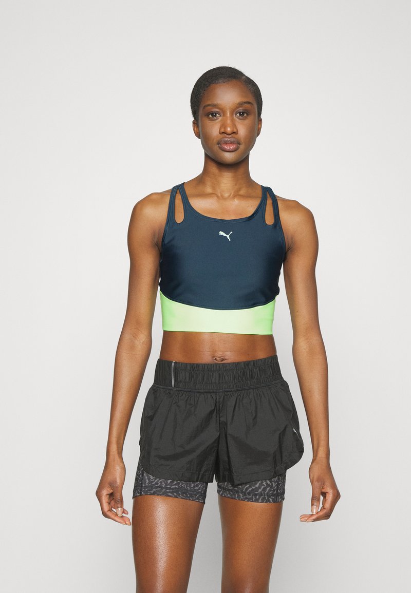 Puma RUN ULTRAFORM CROP TANK - Top - dark night/fast yellow