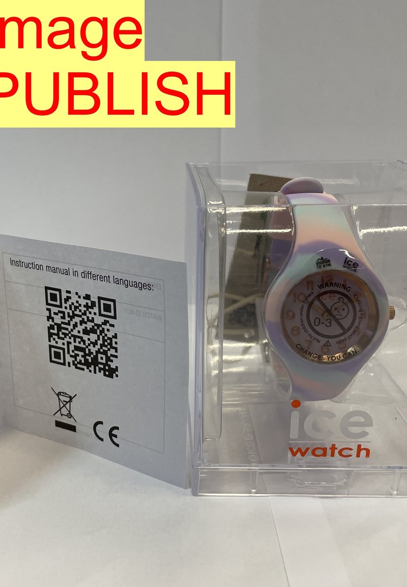 Montre Ice-Watch ICE Tie And Dye - Montre Femme Pastel Blue - Bracelet Plastique - 34mm - Étanche 10 ATM - Style Hippie Coloré