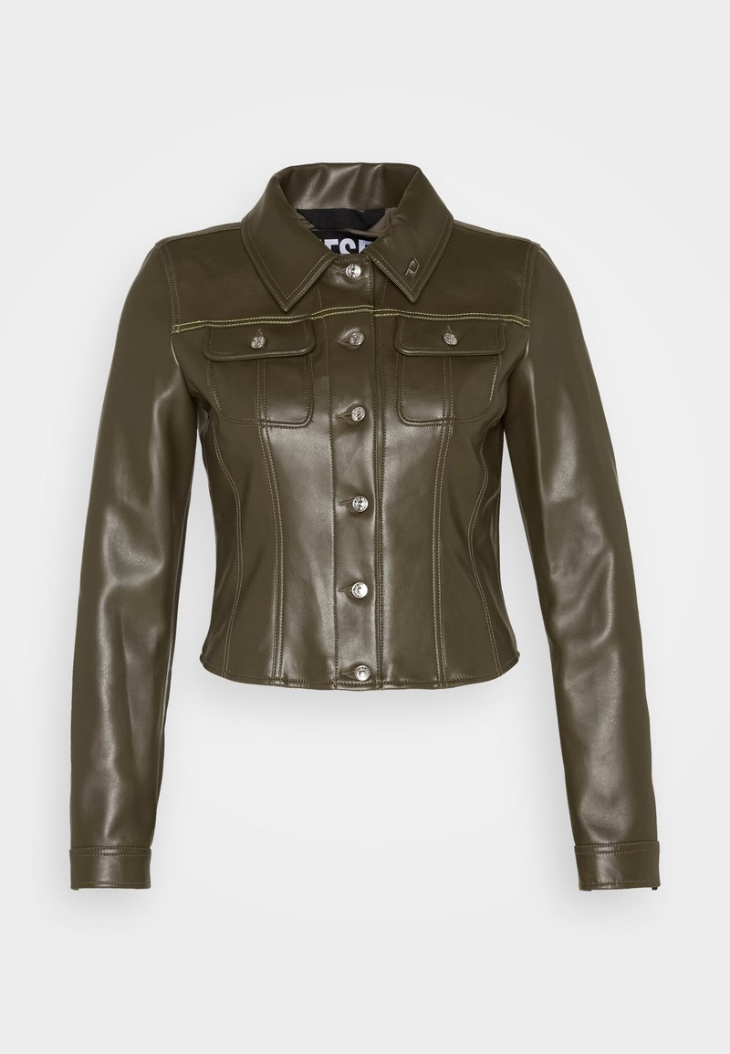 Diesel Imitatieleren jas olijfgroen